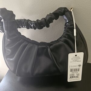 Urban Expressions Black Vegan Leather Hobo Bag